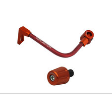 Lever guard ACCOSSATO with red hose and joint left, aluminium