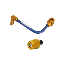 Lever guard ACCOSSATO with blue hose and joint left, aluminium