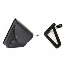 Kožená sedlová brašňa CUSTOMACCES BARCELONA APS006N čierna správne, s univerzálnou podporou