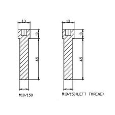 Zrkadlový adaptér PUIG ADAPTER M10/150 RIGHT/LEFT REAR MIRROR HI-TECH B 9983N čierna na riadidlá