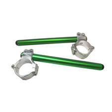 Aluminium-forged clip-ons ACCOSSATO with metal clamp composed of 2 half-rings 10 degrees inclination, green