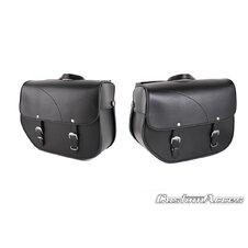 Kožená sedlová brašňa CUSTOMACCES SANT LOUIS APS001N čierna Pár