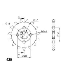 Reťazové koliečko SUPERSPROX CST-253:15 15T, 420