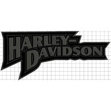 Nášivka H-D nápis sivá