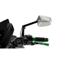 Zpätné zrkadlo PUIG GTI 016ND čierny/eloxovaný hliník ľavý