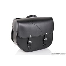 Kožená sedlová brašňa CUSTOMACCES SANT LOUIS AP0010N čierna ľavý