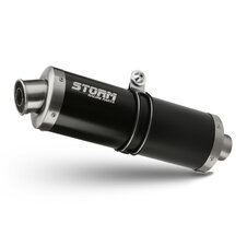Koncovka výfuku STORM OVAL S.010.LX1B Oceľovo čierna