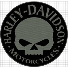 Nášivka H-D Lebka šedá /v