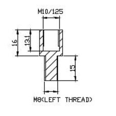 Zrkadlový adaptér PUIG ADAPTER REAR MIRROR HI-TECH M10 TO M8 LEFT THREAD 9579N čierna na riadidlá