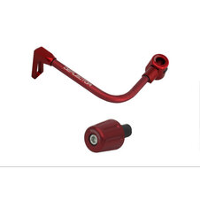 Lever guard ACCOSSATO with red hose and joint left, aluminium