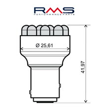 Žiarovka RMS 246510545 12V 12 Led, BAY15D biela
