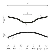 Riaditka DOMINO 184171110 Vysoký ohyb cesty čierna