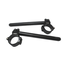 Aluminium-forged clip-ons ACCOSSATO with metal clamp composed of 2 half-rings 10 degrees inclination, black