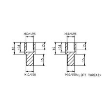 Zrkadlový adaptér PUIG ADAPTER M10/150 THREAD RIGHT+LEFT REAR MIRROR HI-T 9271N čierna na riadidlá