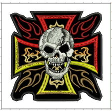 Nášivka kríž s plameňmi M20 veľká