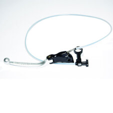 Brzdová páčka ACCOSSATO with integrated remote adjuster for original brake master cylinders folding silver