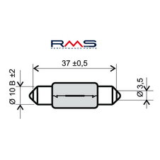 Žiarovka RMS 246510175 12V 5W, T11X39 S8.5 biela