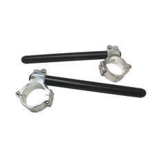 Aluminium-forged clip-ons ACCOSSATO with metal clamp composed of 2 half-rings 10 degrees inclination, black