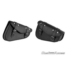 Kožená sedlová brašňa CUSTOMACCES DETROIT APD001N čierna Pár