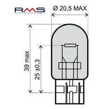 Žiarovka RMS 246510395 12V 21W, T20 oranžová