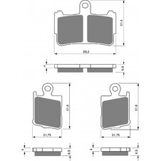 Brzdové obloženie GOLDFREN 298 S33 STREET FRONT (1 set = 2pcs small/large)