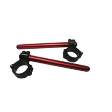 Aluminium-forged clip-ons ACCOSSATO with metal clamp composed of 2 half-rings 10 degrees inclination, red