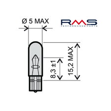 Žiarovka RMS 246510275 12V 2,3W, T5 biela