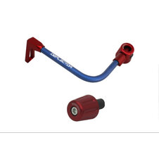 Lever guard ACCOSSATO with blue hose and joint left, aluminium