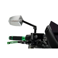 Zpätné zrkadlo PUIG GTI 015ND čierny/eloxovaný hliník pravý