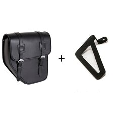 Kožená sedlová brašňa CUSTOMACCES IBIZA APM001N čierna správne, s univerzálnou podporou