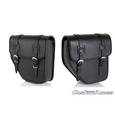 Kožená sedlová brašňa CUSTOMACCES IBIZA API001N čierna Pár
