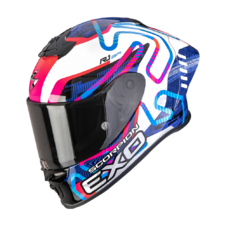 Scorpion prilba EXO-R1 EVO II AIR - CORNERING / White-Blue-Pink