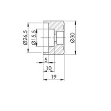 Zrkadlový adaptér PUIG ADAPTER REAR MIRROR HI-TECH IV/MP/TRACKER SPORTST 9699N čierna na koniec tyče
