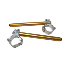 Aluminium-forged clip-ons ACCOSSATO with metal clamp composed of 2 half-rings 10 degrees inclination, gold